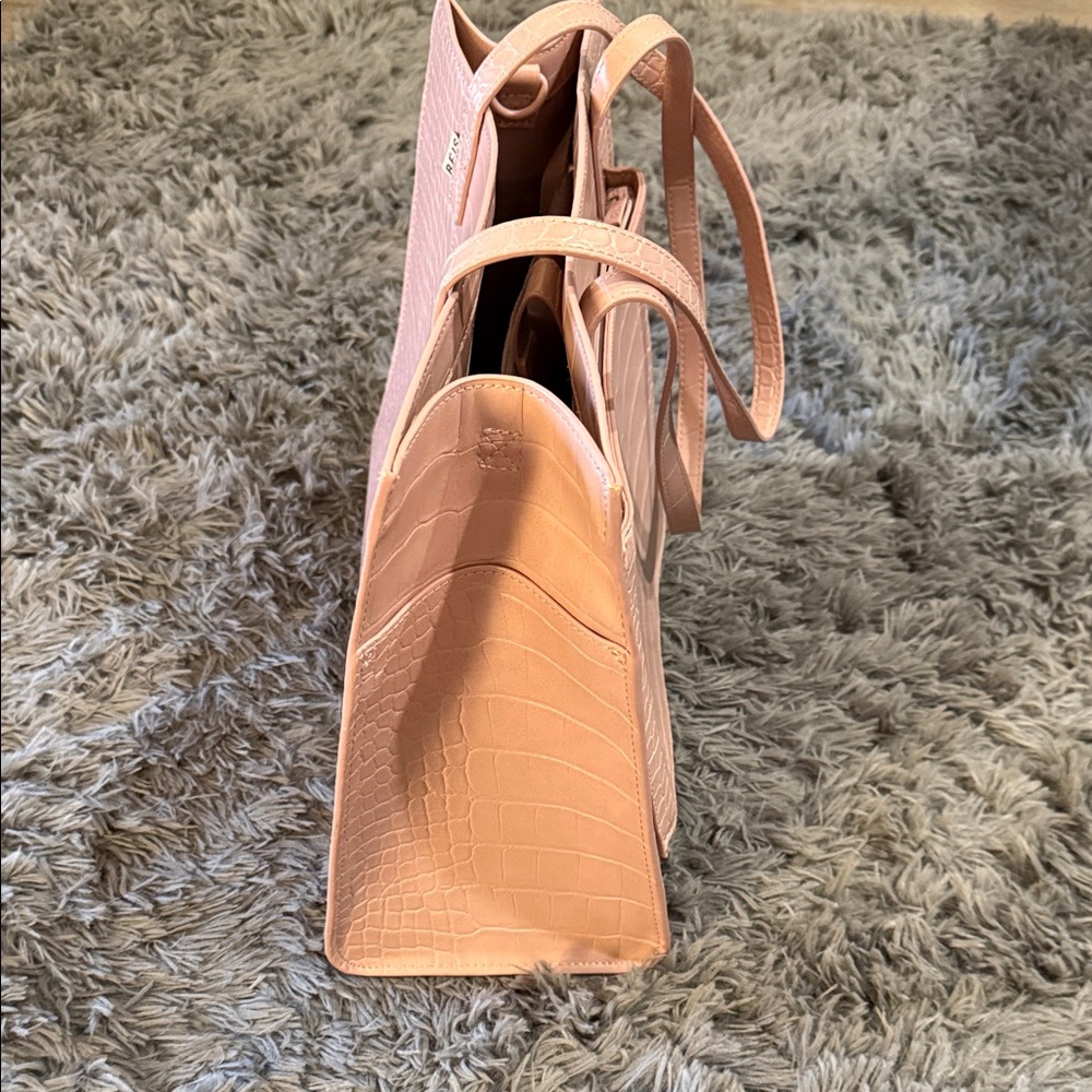 BEIS Pink Croc-Embossed Tote Bag - Picture 2 of 6